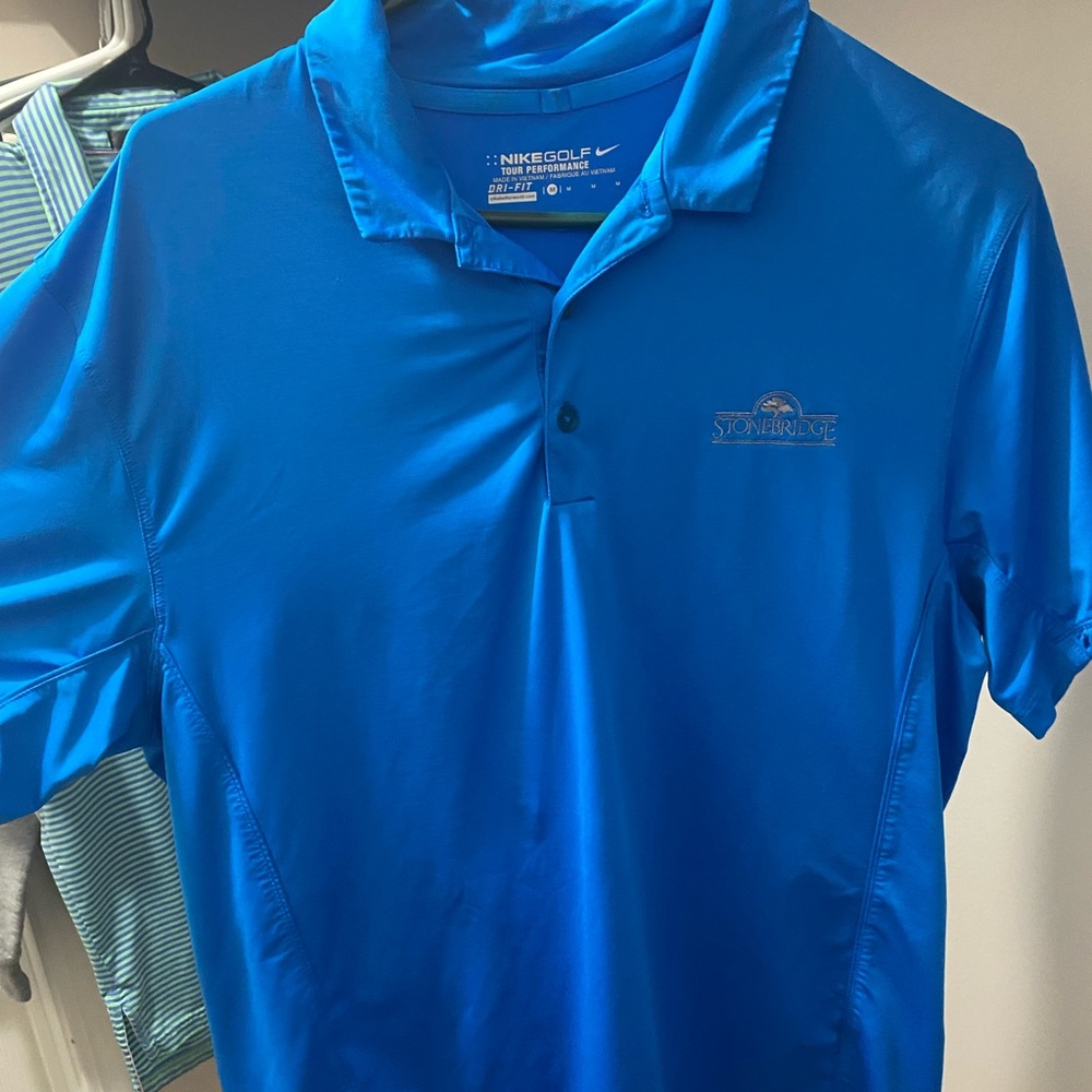 Blue Nike Dry Fit Golf Polo